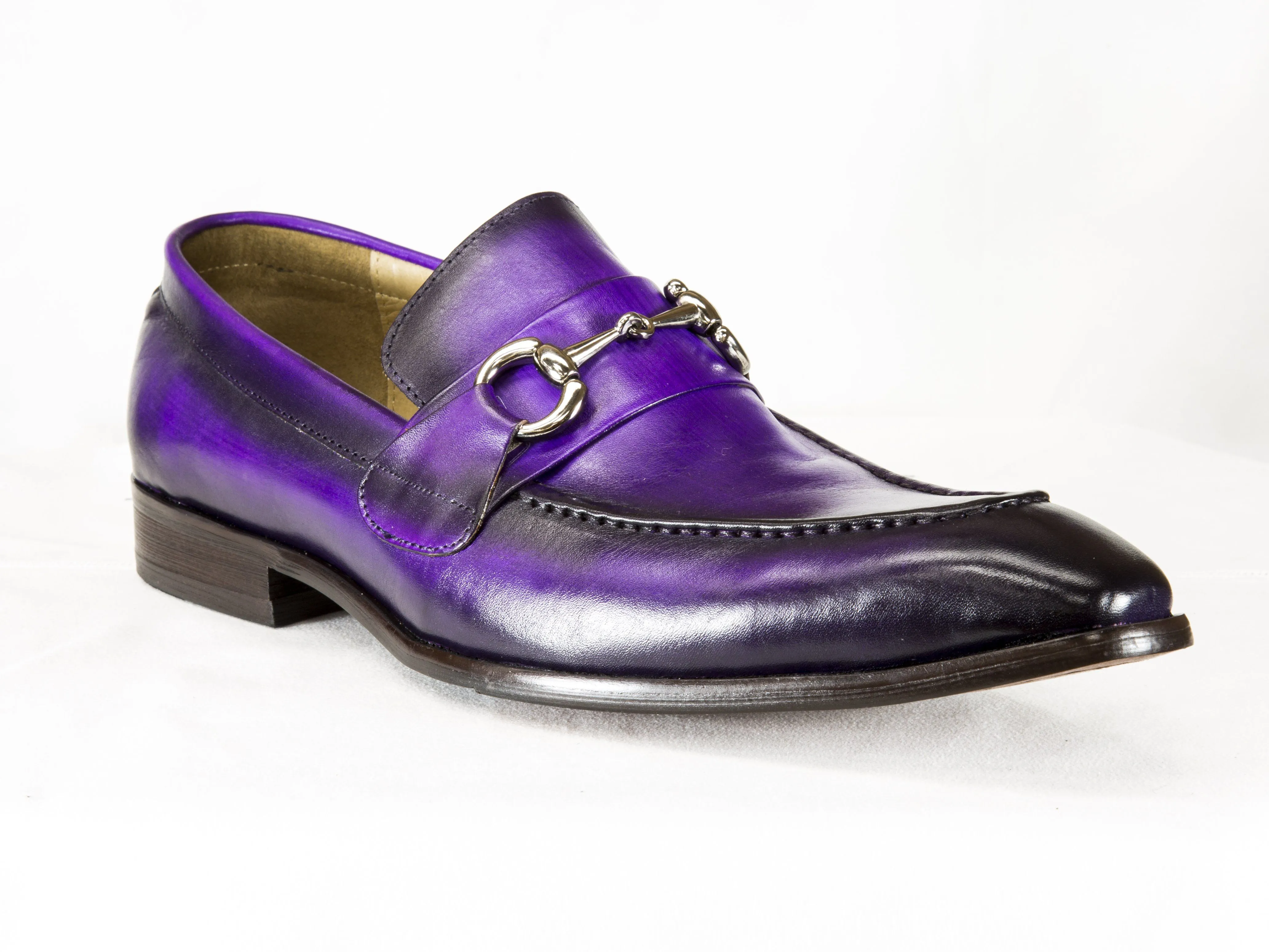 Mocassin à enfiler en veau brun violet