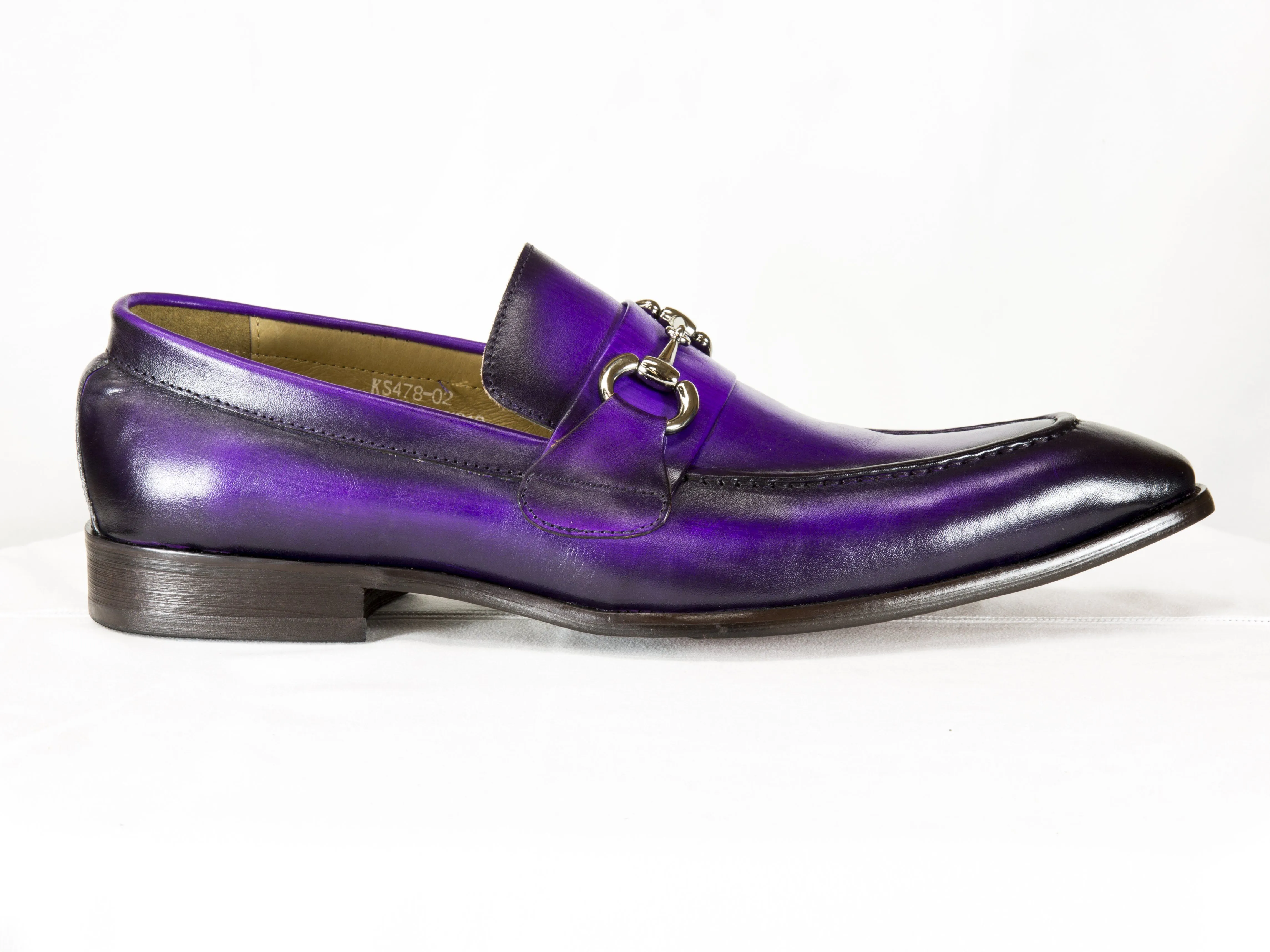 Mocassin à enfiler en veau brun violet