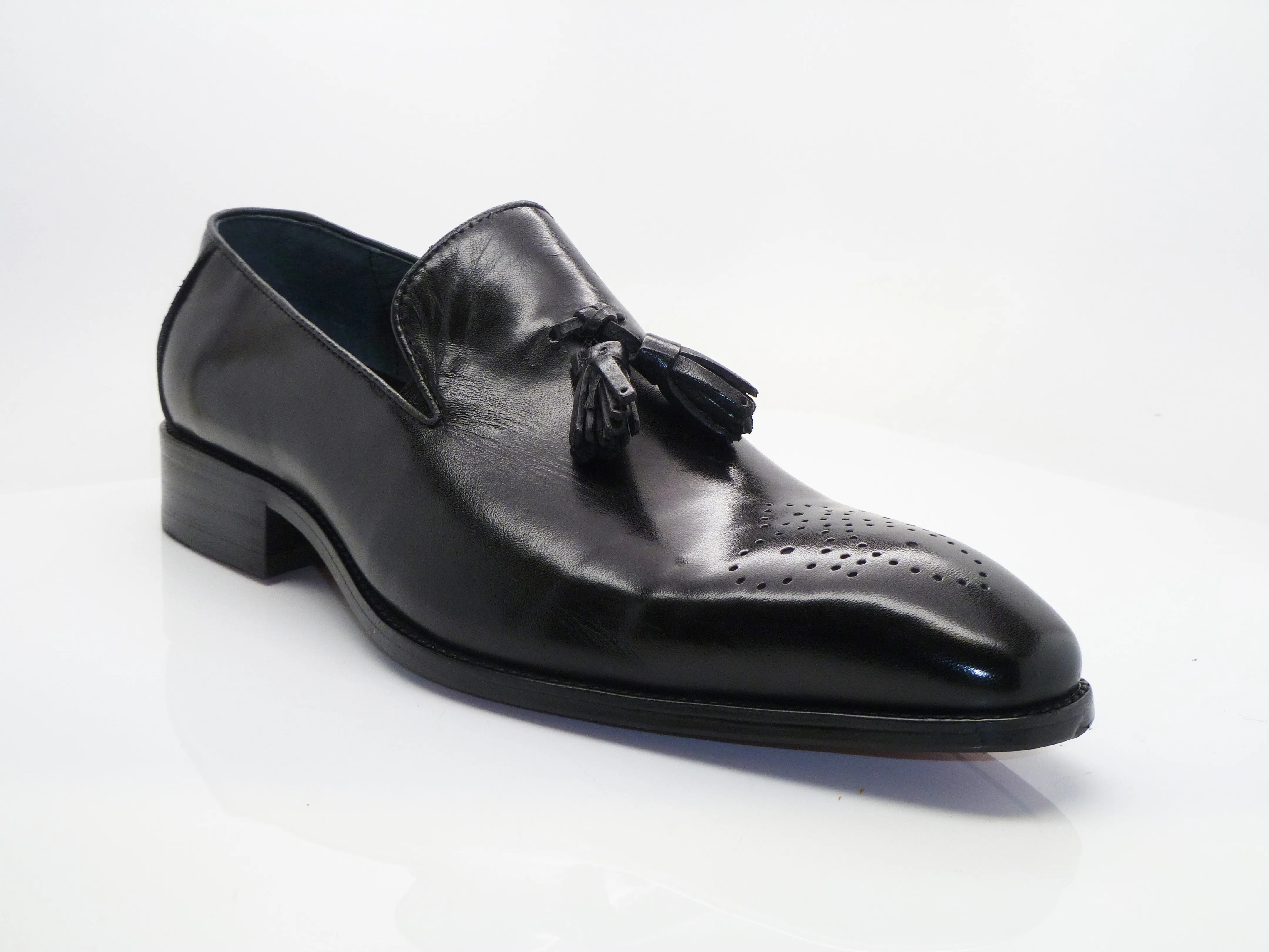 Mocassin à glands en veau brossé noir
