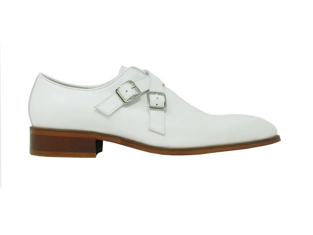 Mocassin à bride croisée en veau blanc