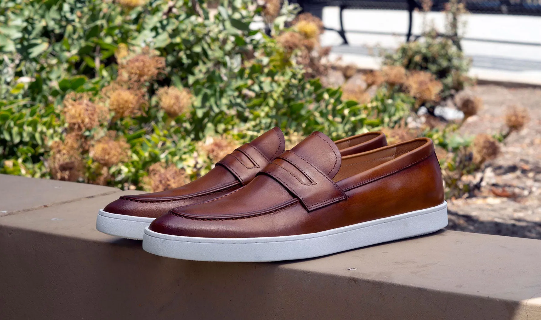 Mocassin en veau Cognac à enfiler