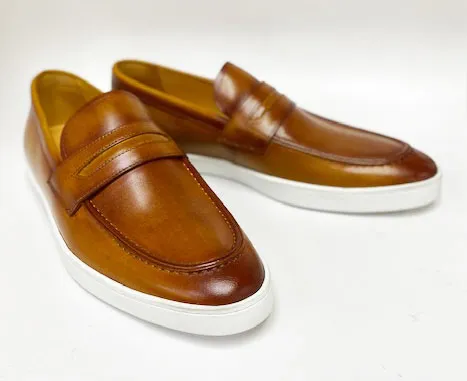 Mocassin en veau Cognac à enfiler