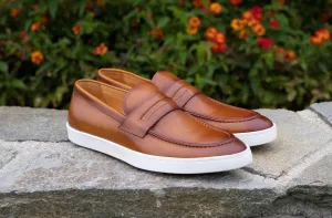 Mocassin en veau Cognac à enfiler