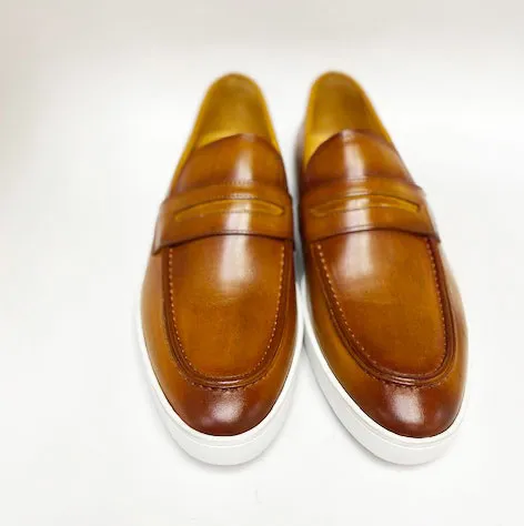 Mocassin en veau Cognac à enfiler