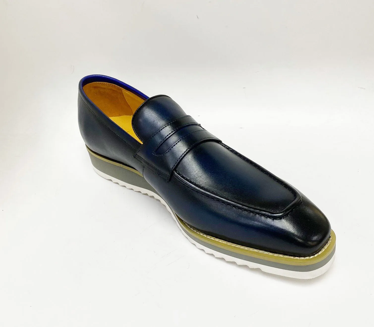 Mocassin Penny en veau bleu à enfiler