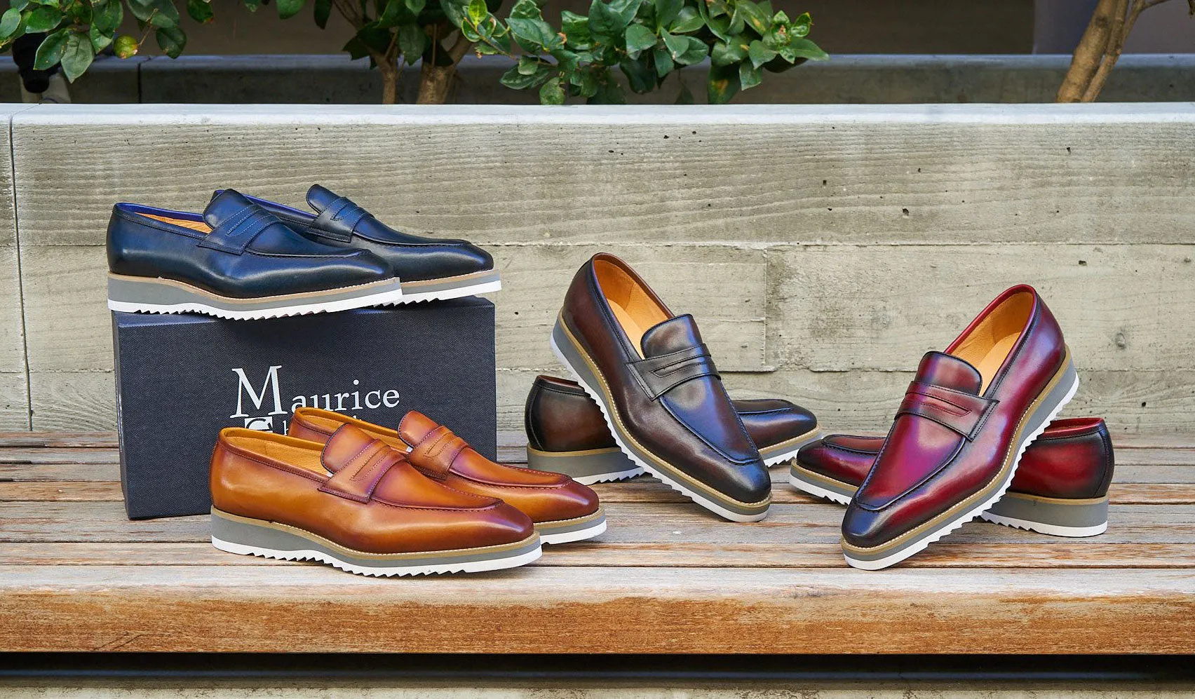 Mocassin Penny en veau bleu à enfiler