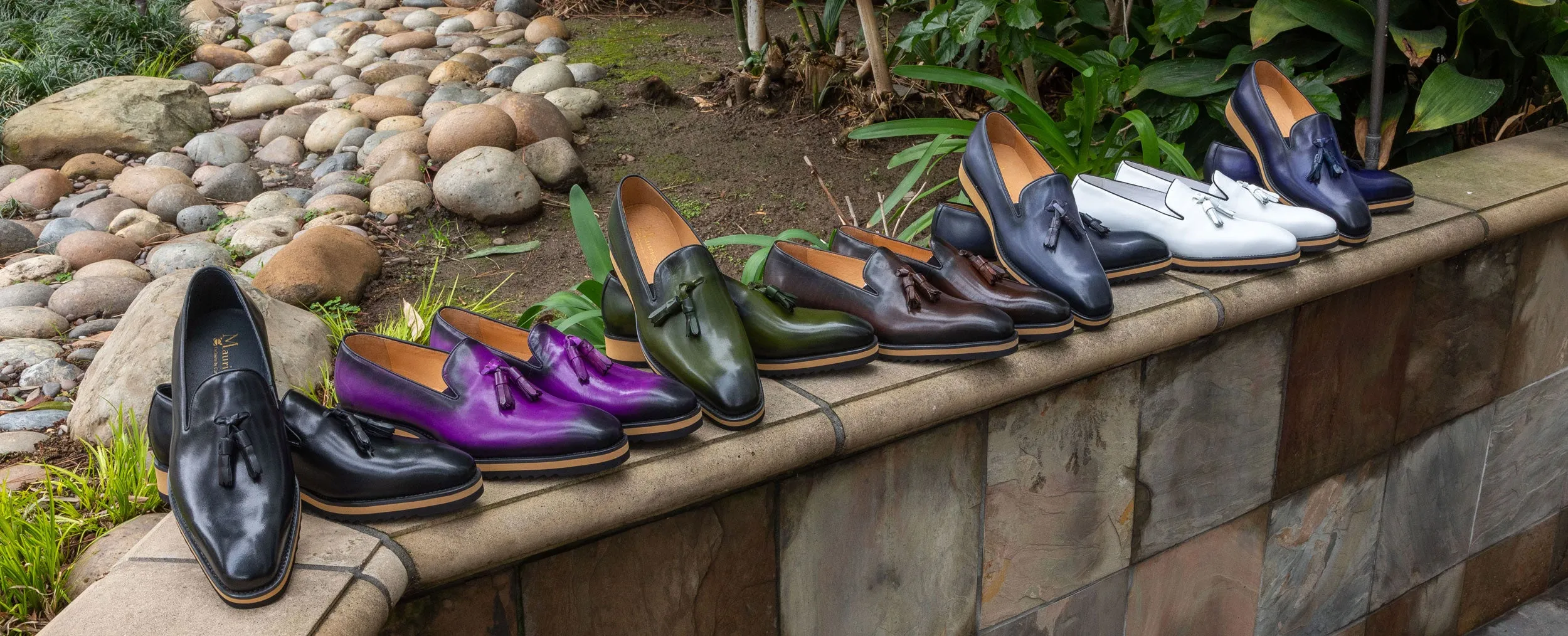 Mocassin à gland en veau violet sans lacets