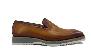 Mocassin vénitien sans lacets en veau cognac