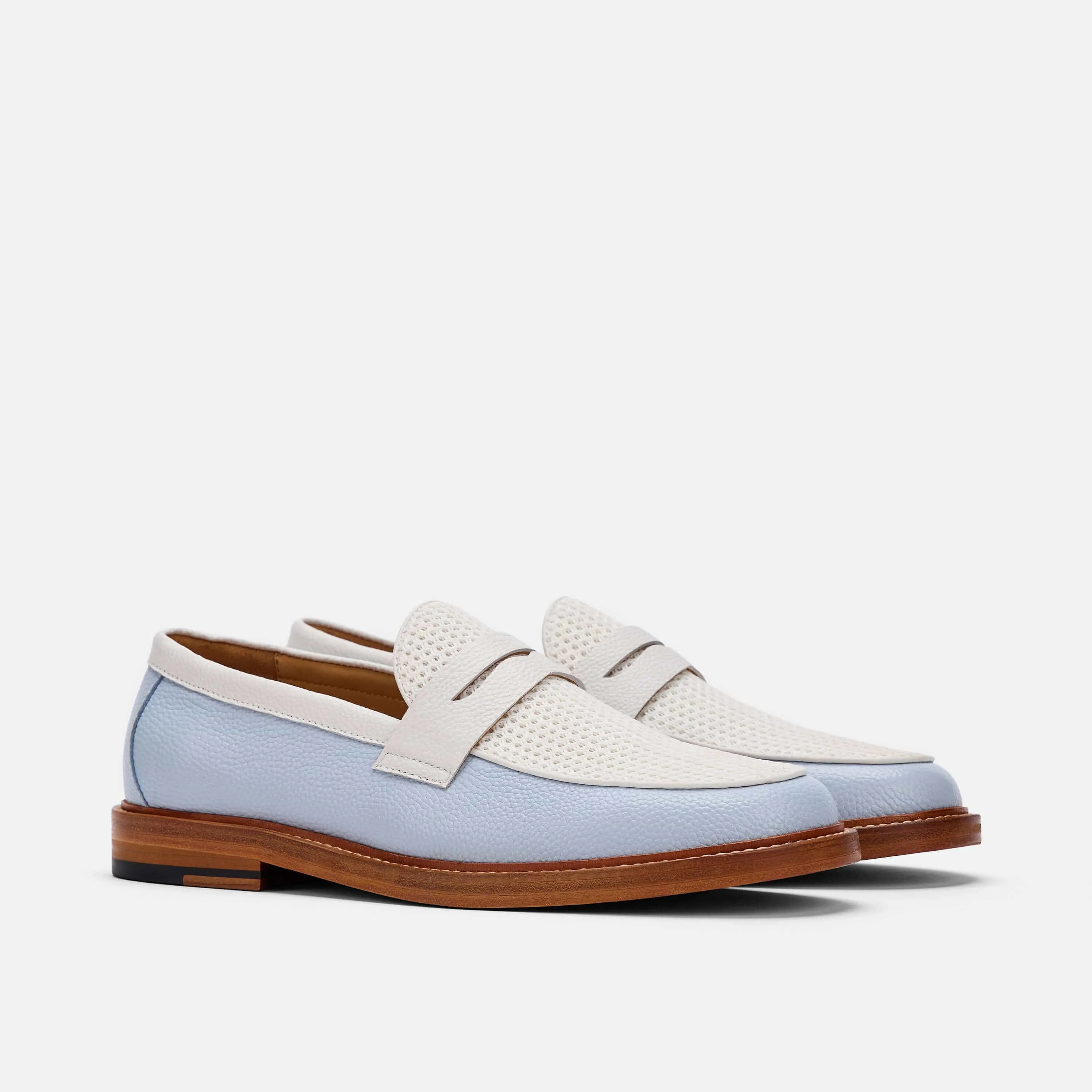 Mocassins Penny en cuir bleu Columbia de Calum