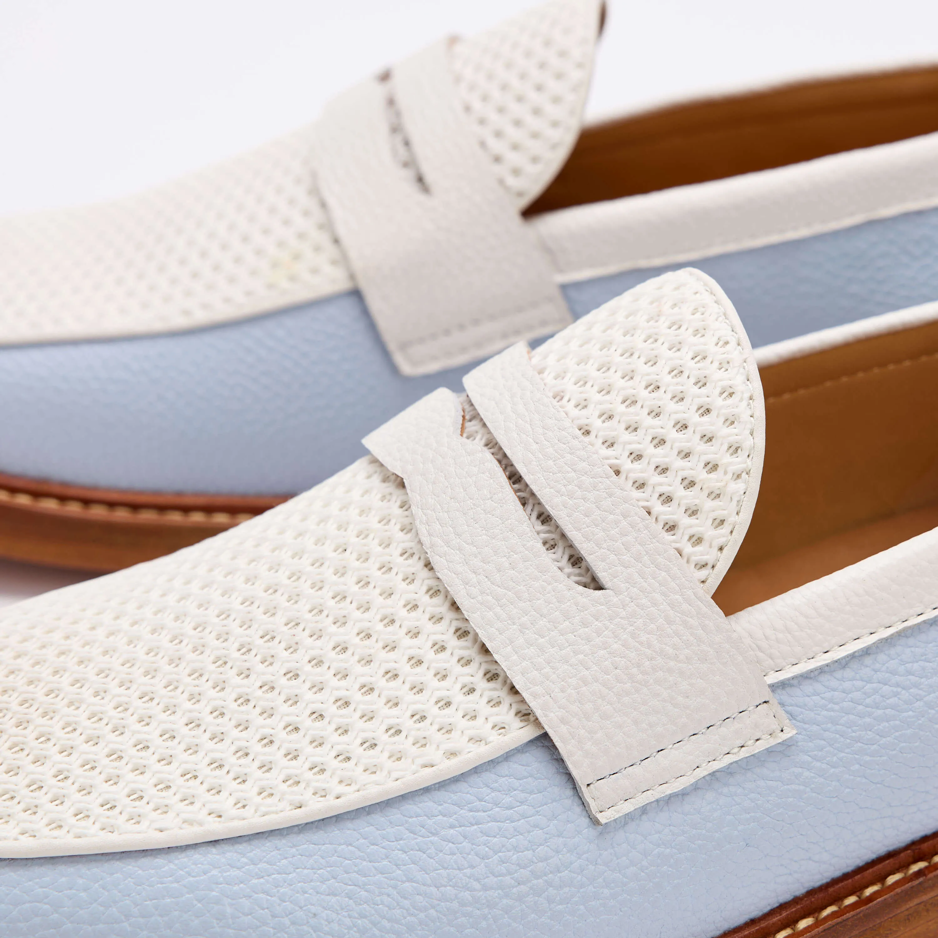 Mocassins Penny en cuir bleu Columbia de Calum