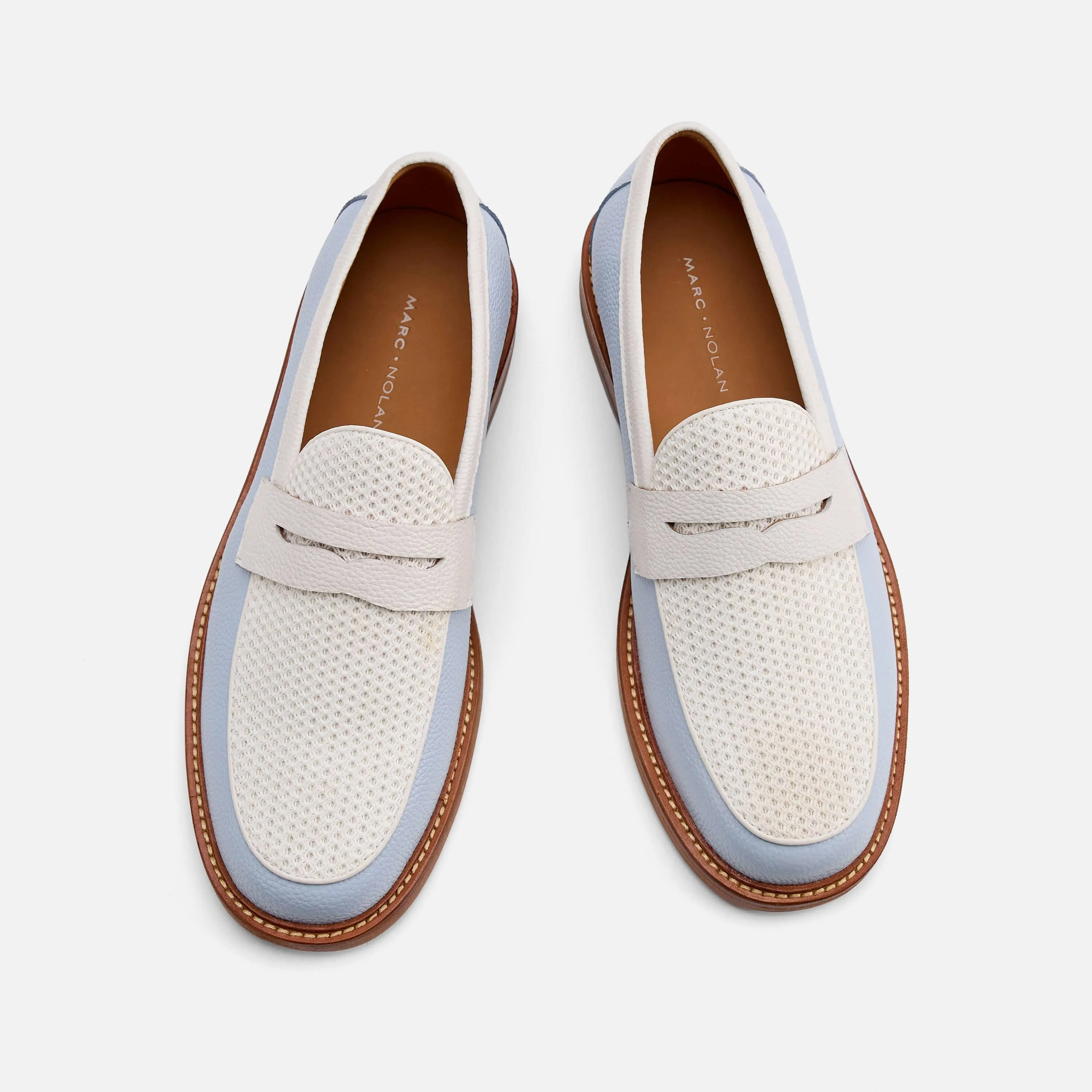 Mocassins Penny en cuir bleu Columbia de Calum