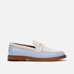 Mocassins Penny en cuir bleu Columbia de Calum