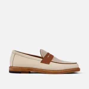 Mocassins Penny en cuir lisse crème Calum