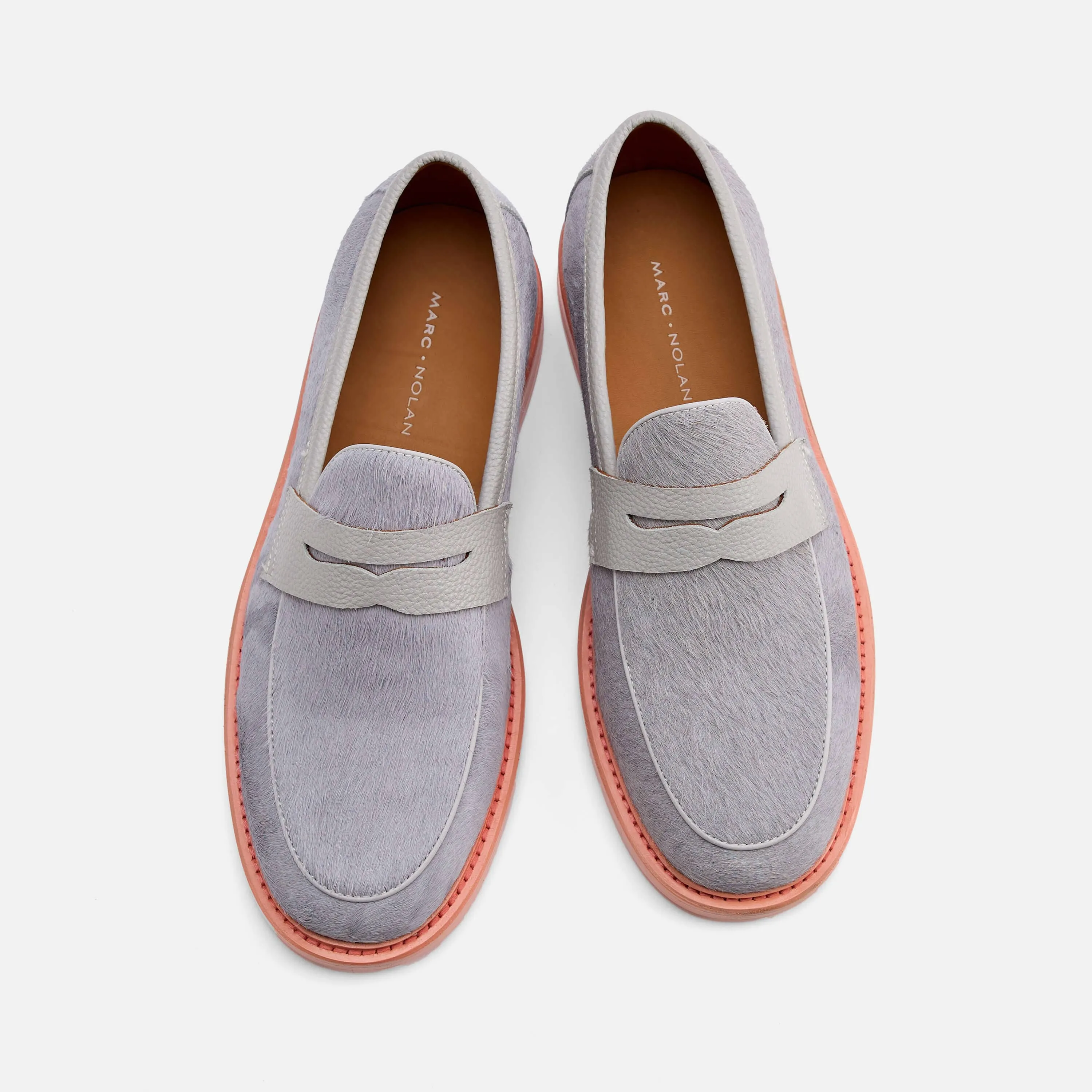 Mocassins Penny en cuir gris Calum