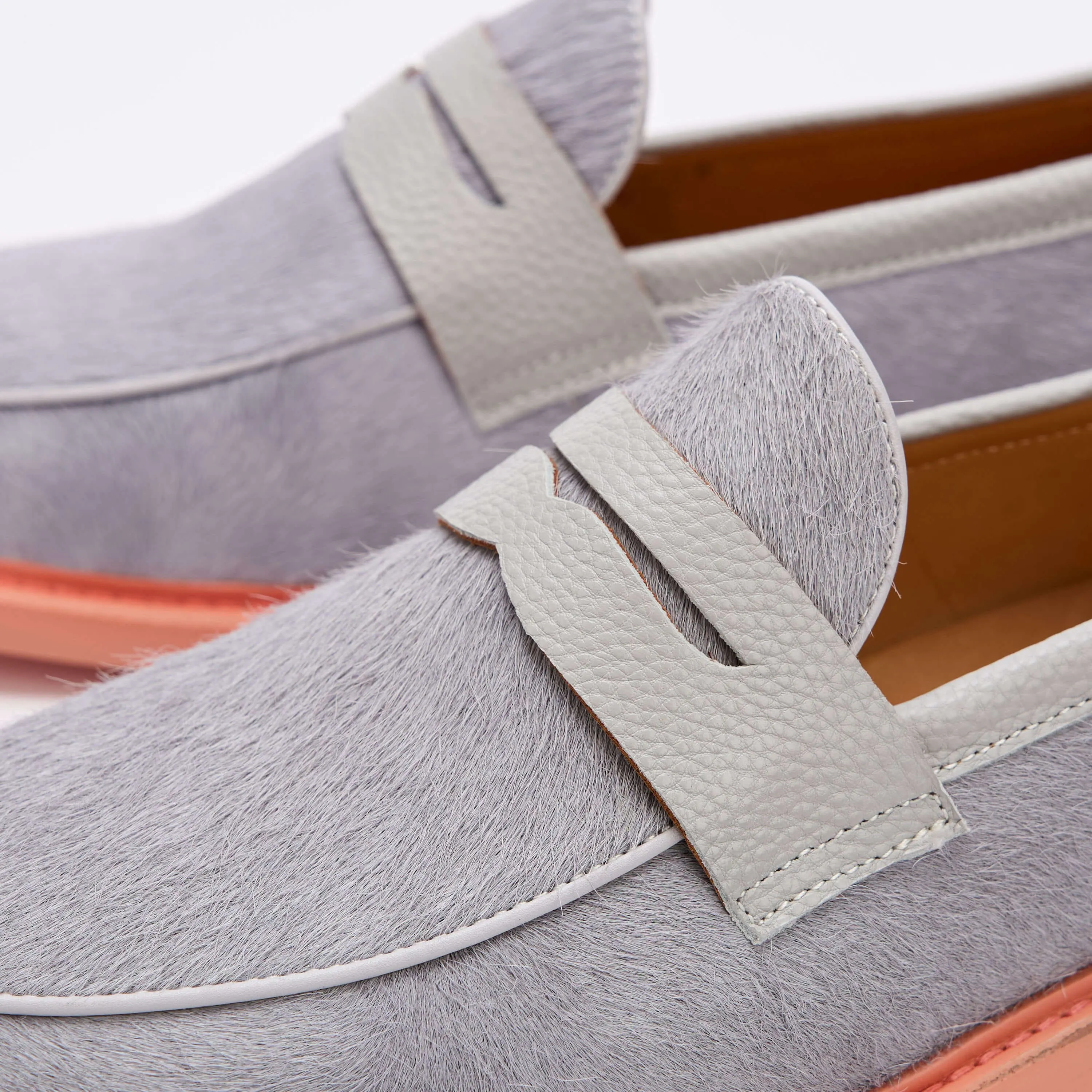 Mocassins Penny en cuir gris Calum