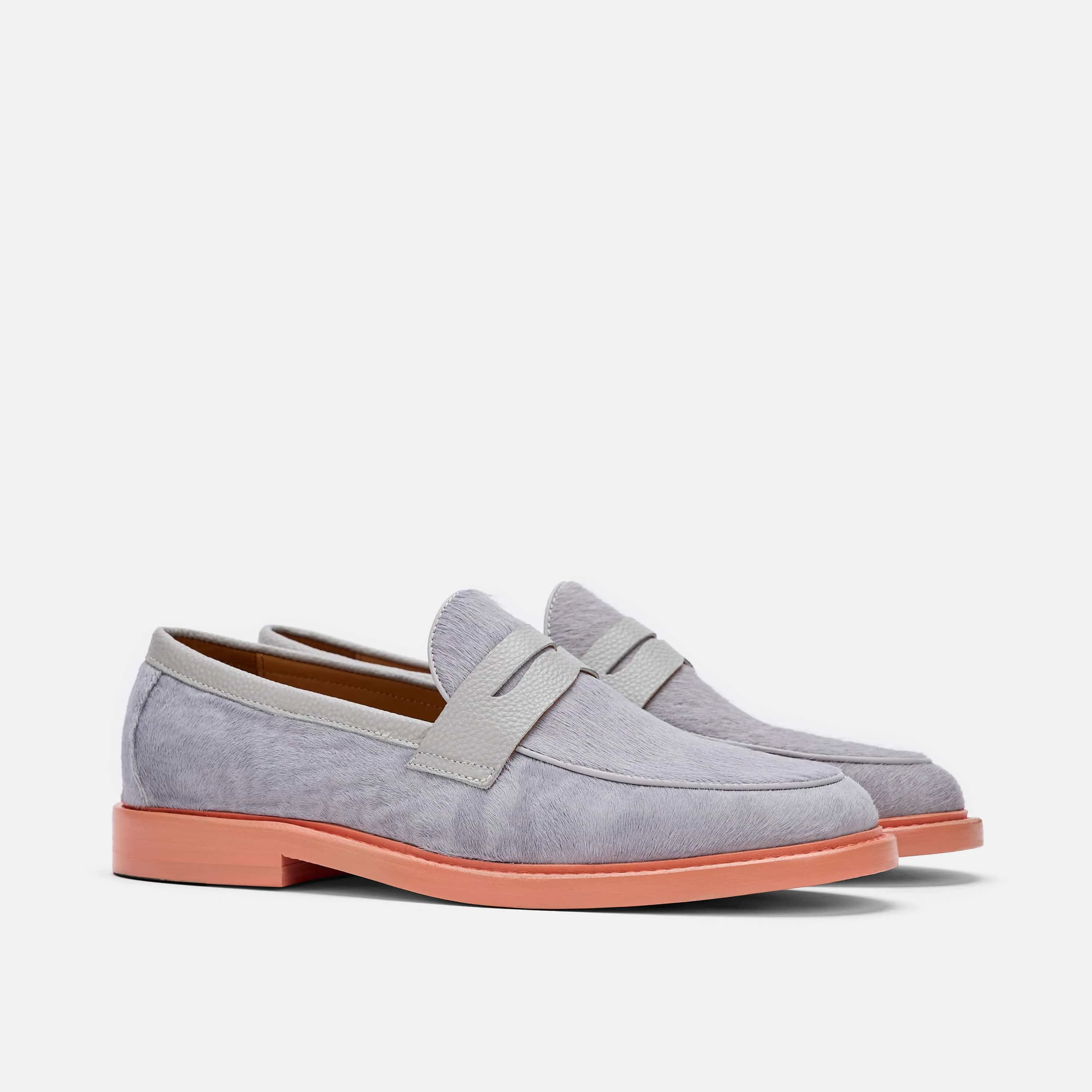 Mocassins Penny en cuir gris Calum