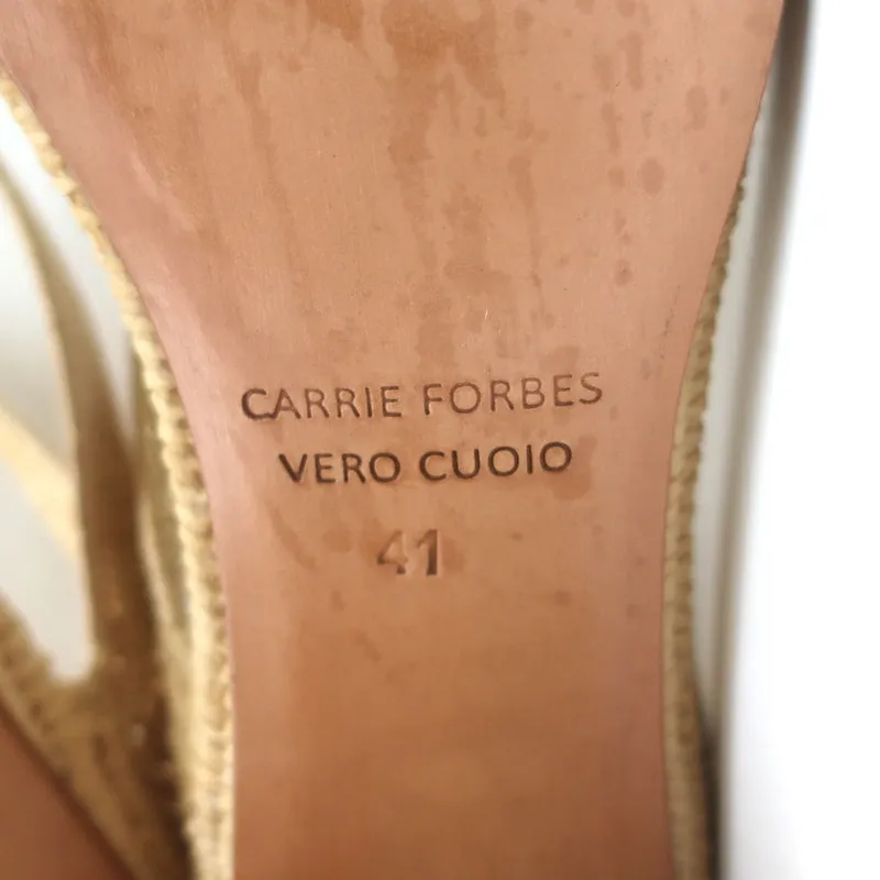 Carrie Forbes Salah Sandales en Rafia Naturel Taille 41 Mules à Talon Haut