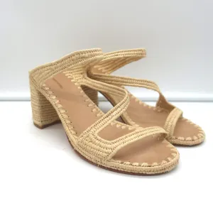 Carrie Forbes Salah Sandales en Rafia Naturel Taille 41 Mules à Talon Haut