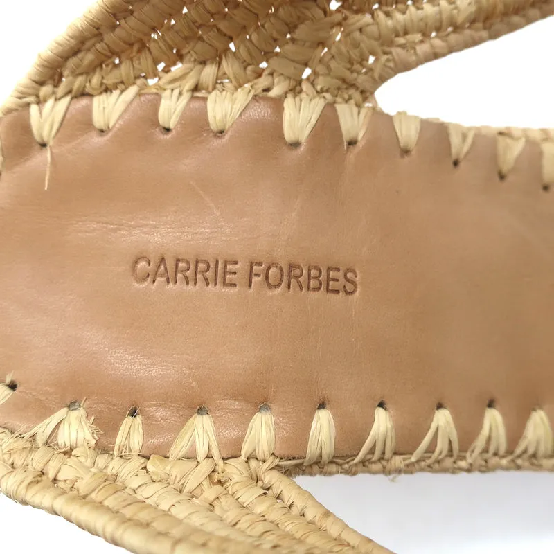 Carrie Forbes Salah Sandales en Rafia Naturel Taille 41 Mules à Talon Haut