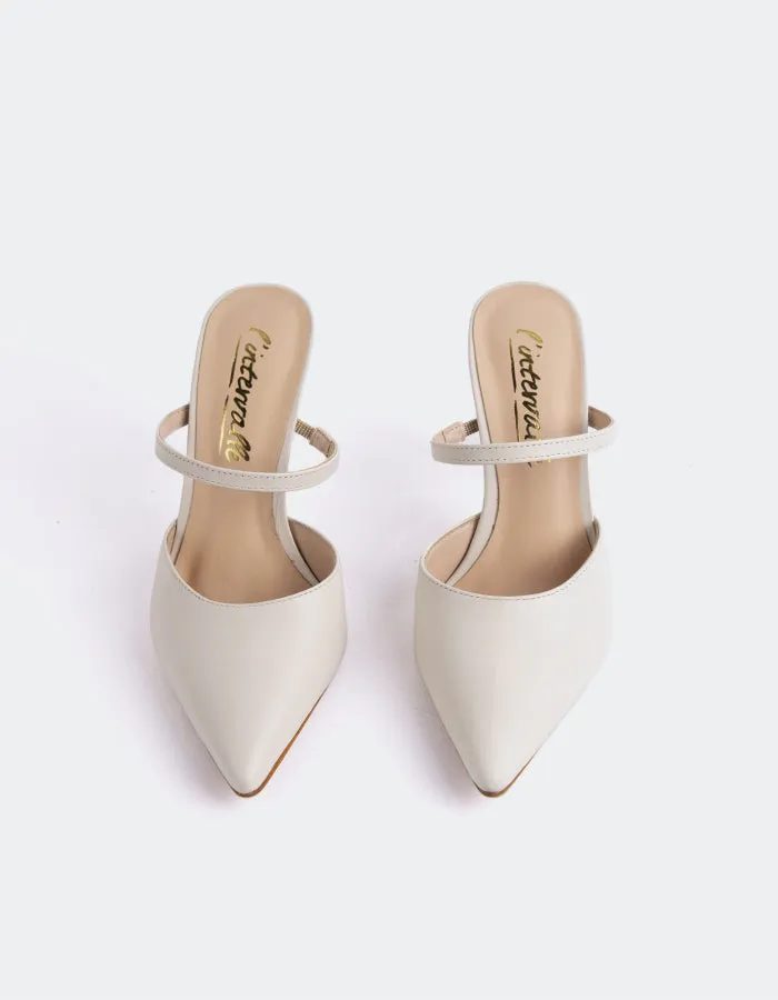 Celandine Cuir Blanc Cassé