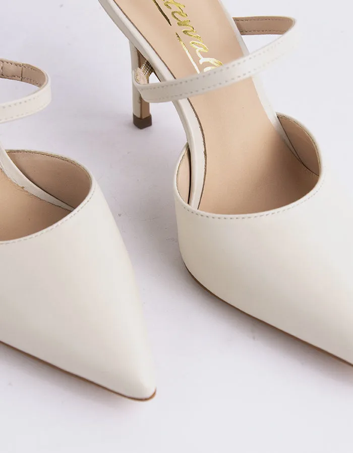 Celandine Cuir Blanc Cassé