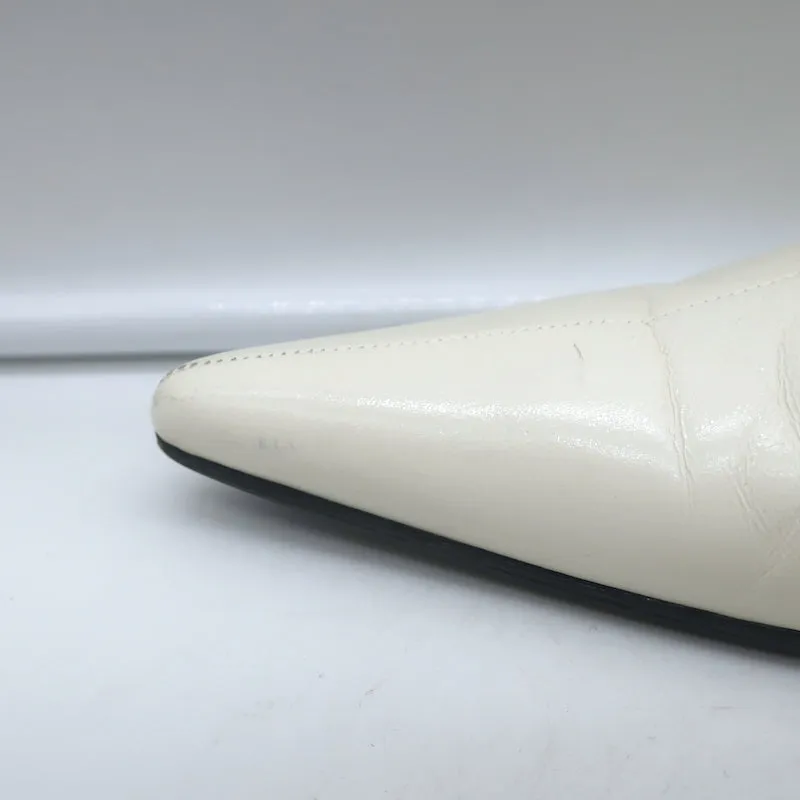 Mules Celine à bout pointu en cuir blanc taille 38.5