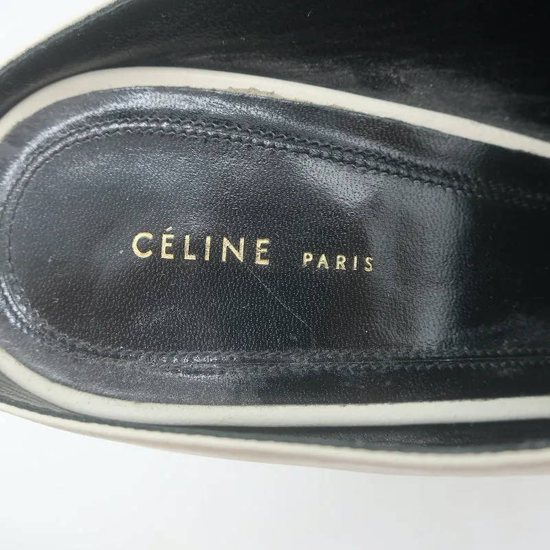 Mules Celine à bout pointu en cuir blanc taille 38.5
