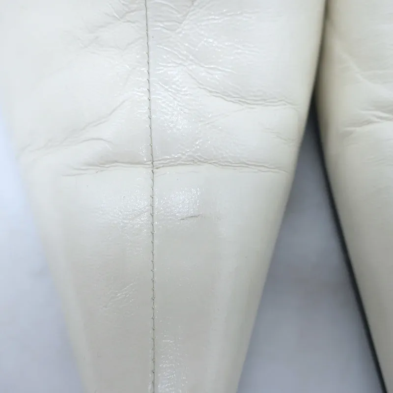 Mules Celine à bout pointu en cuir blanc taille 38.5