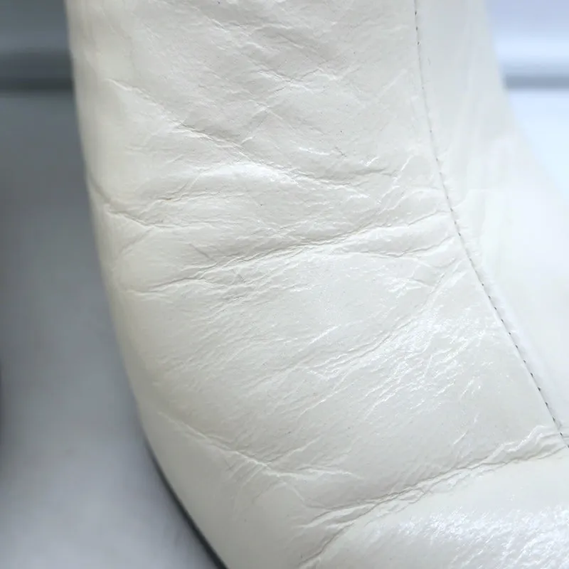 Mules Celine à bout pointu en cuir blanc taille 38.5