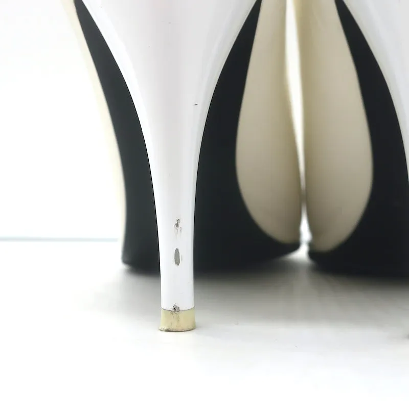Mules Celine à bout pointu en cuir blanc taille 38.5