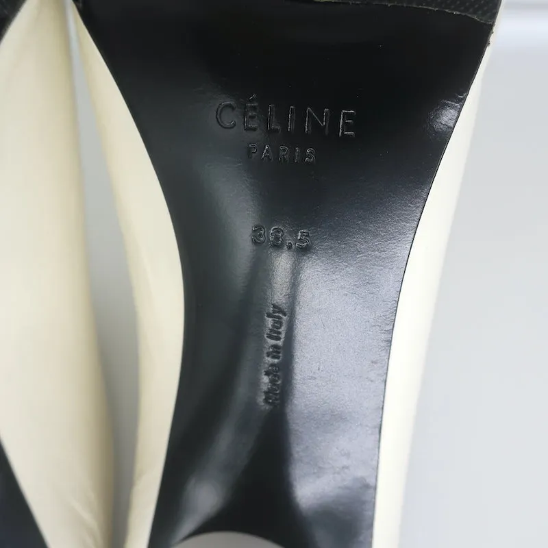 Mules Celine à bout pointu en cuir blanc taille 38.5