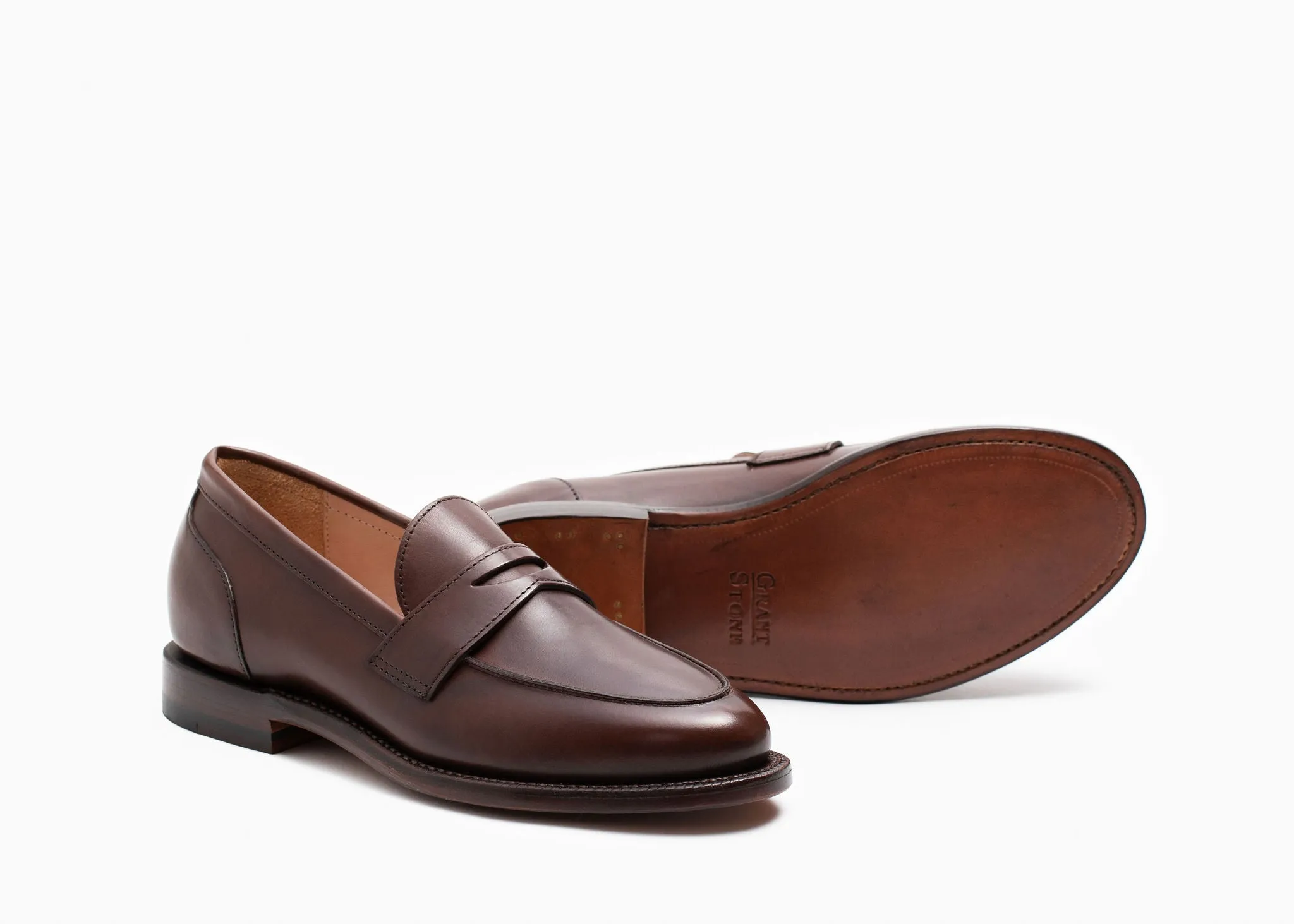 Clara Penny Loafer en Veau Tabac