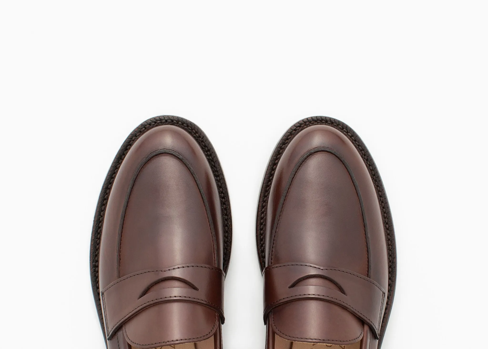 Clara Penny Loafer en Veau Tabac