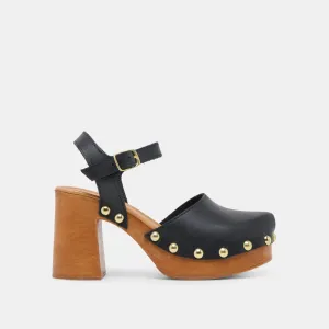TALONS CLOVER EN CUIR NOIR