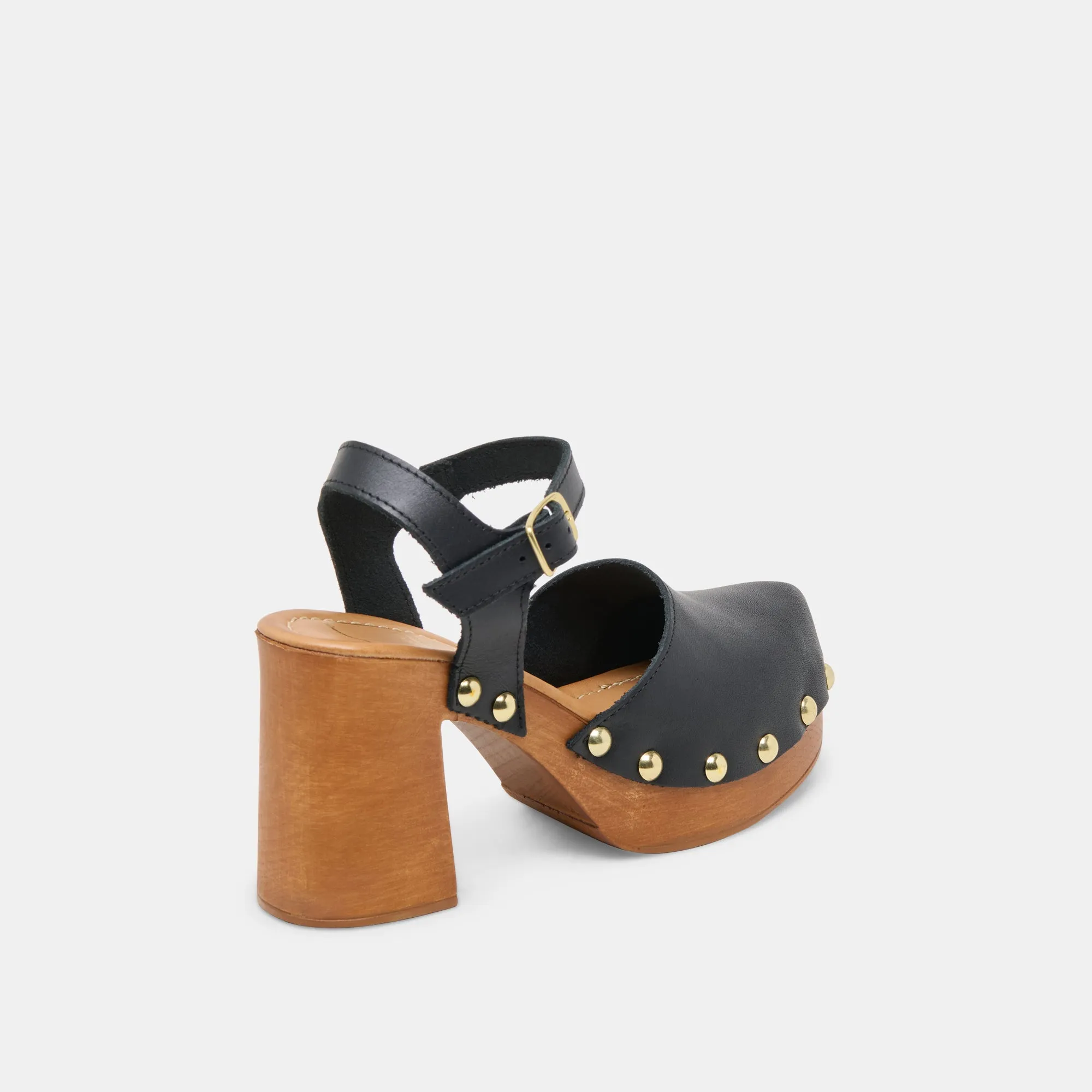 TALONS CLOVER EN CUIR NOIR
