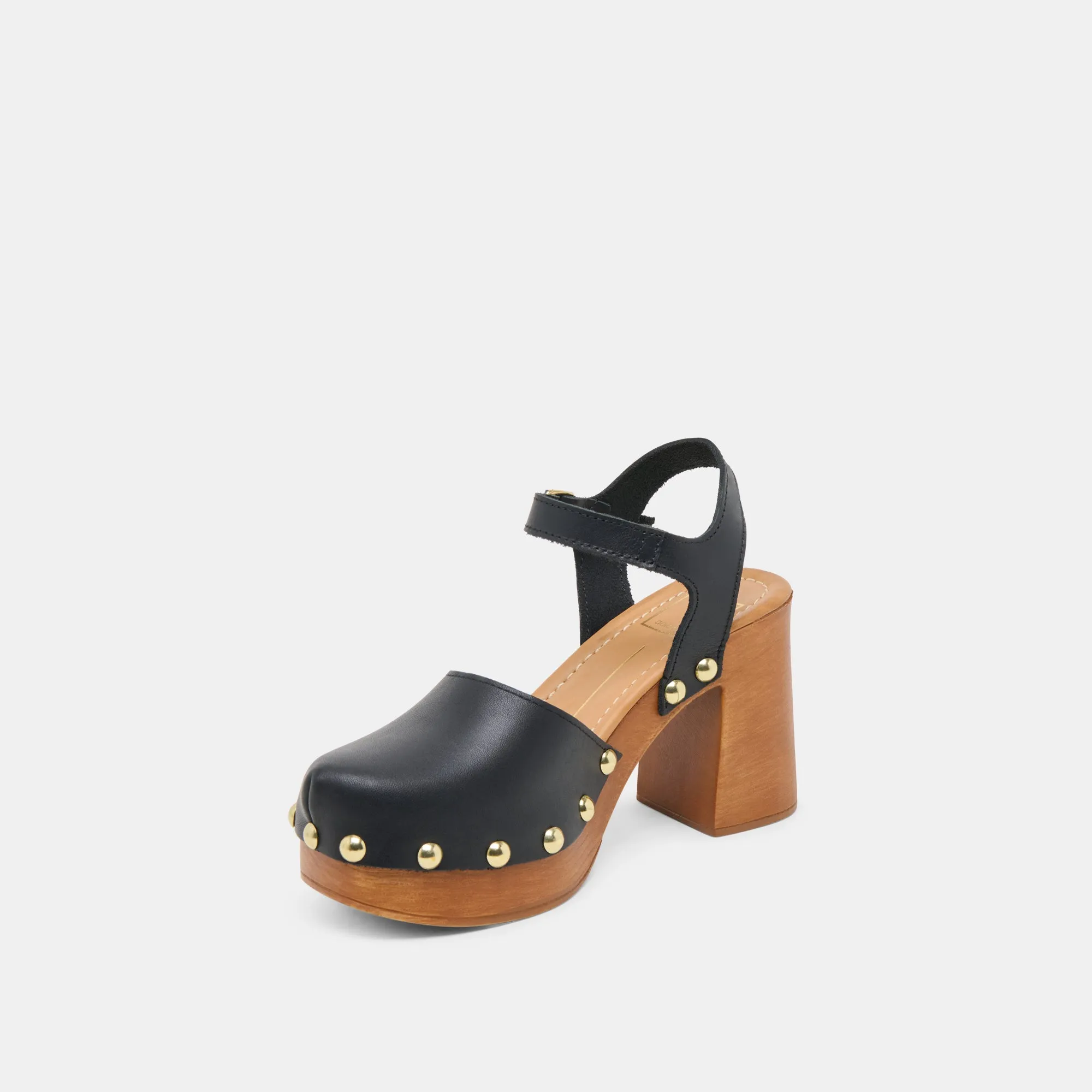 TALONS CLOVER EN CUIR NOIR