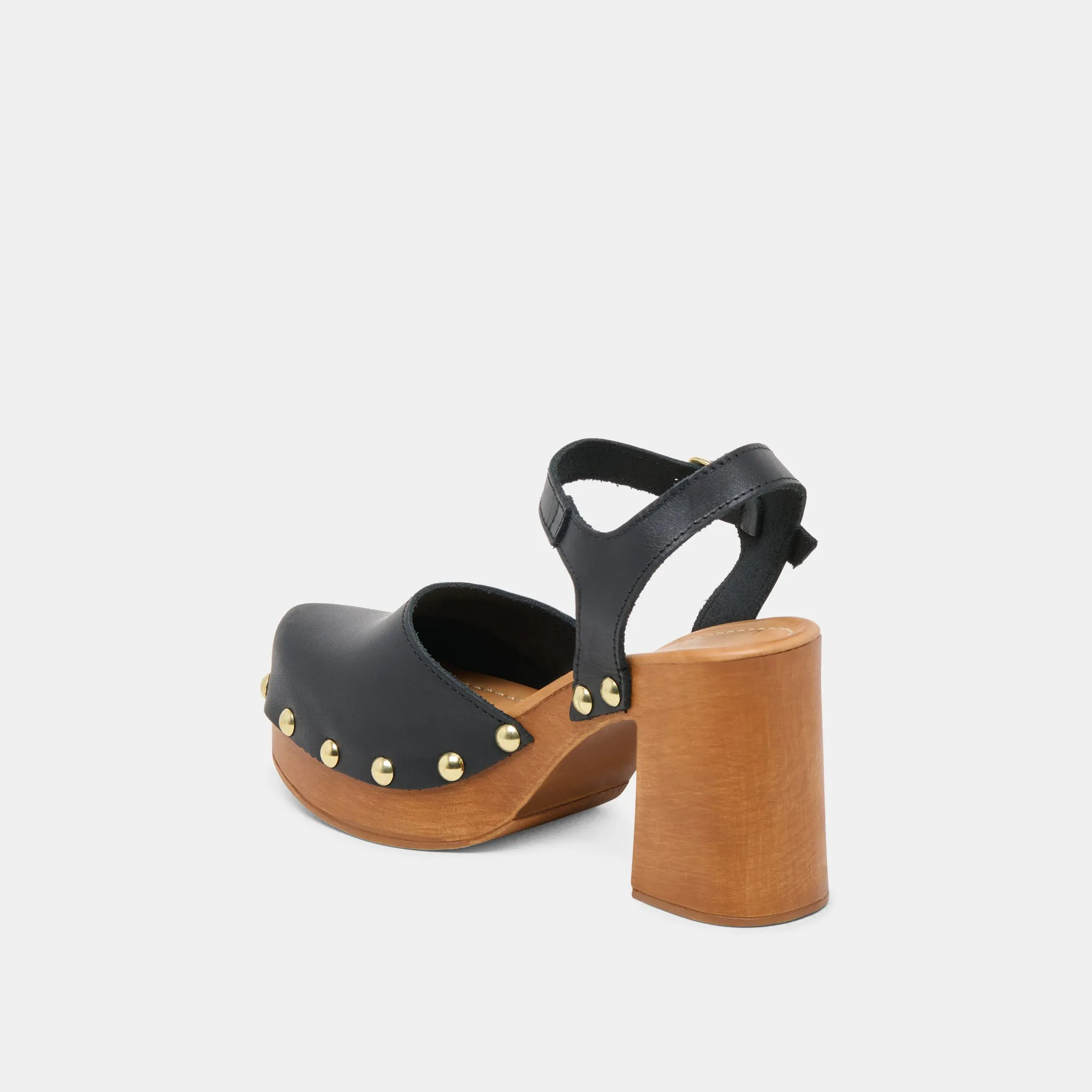 TALONS CLOVER EN CUIR NOIR