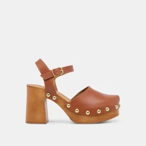 CLOVER HEELS COGNAC CUIR