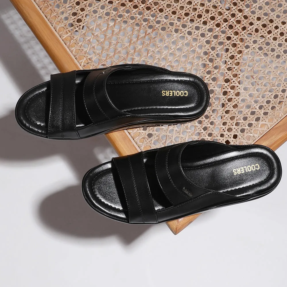 Chaussons décontractés noirs pour hommes Coolers 7193-60 par Liberty