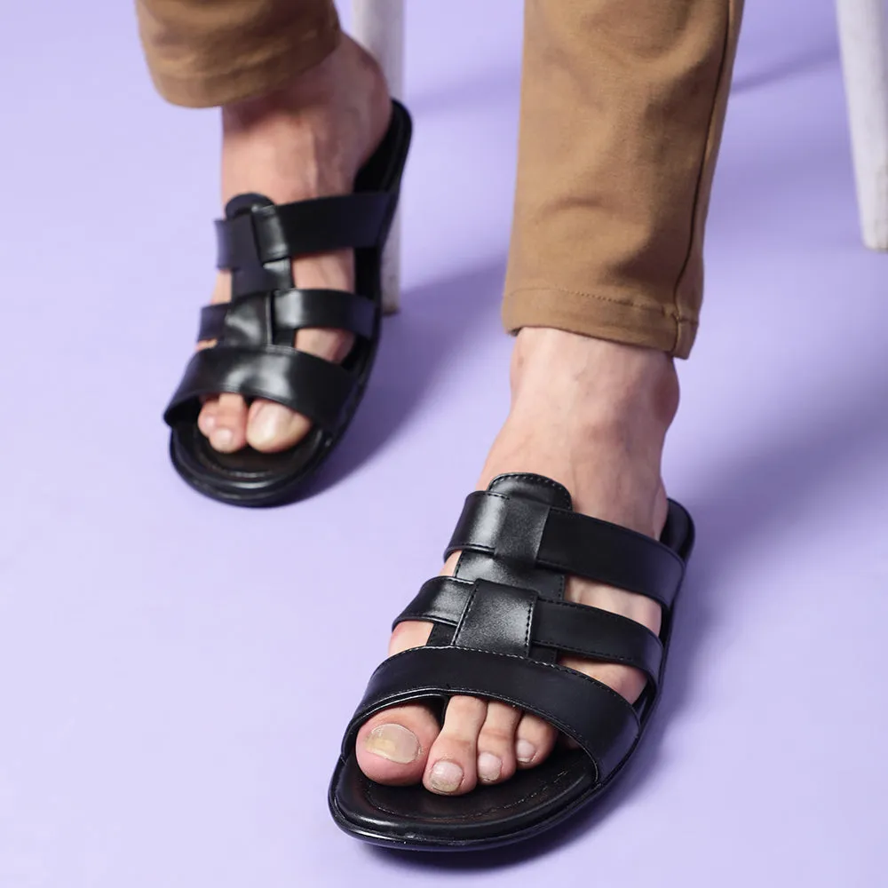 Chaussons décontractés Coolers (Noir) pour hommes COOL99-3 par Liberty