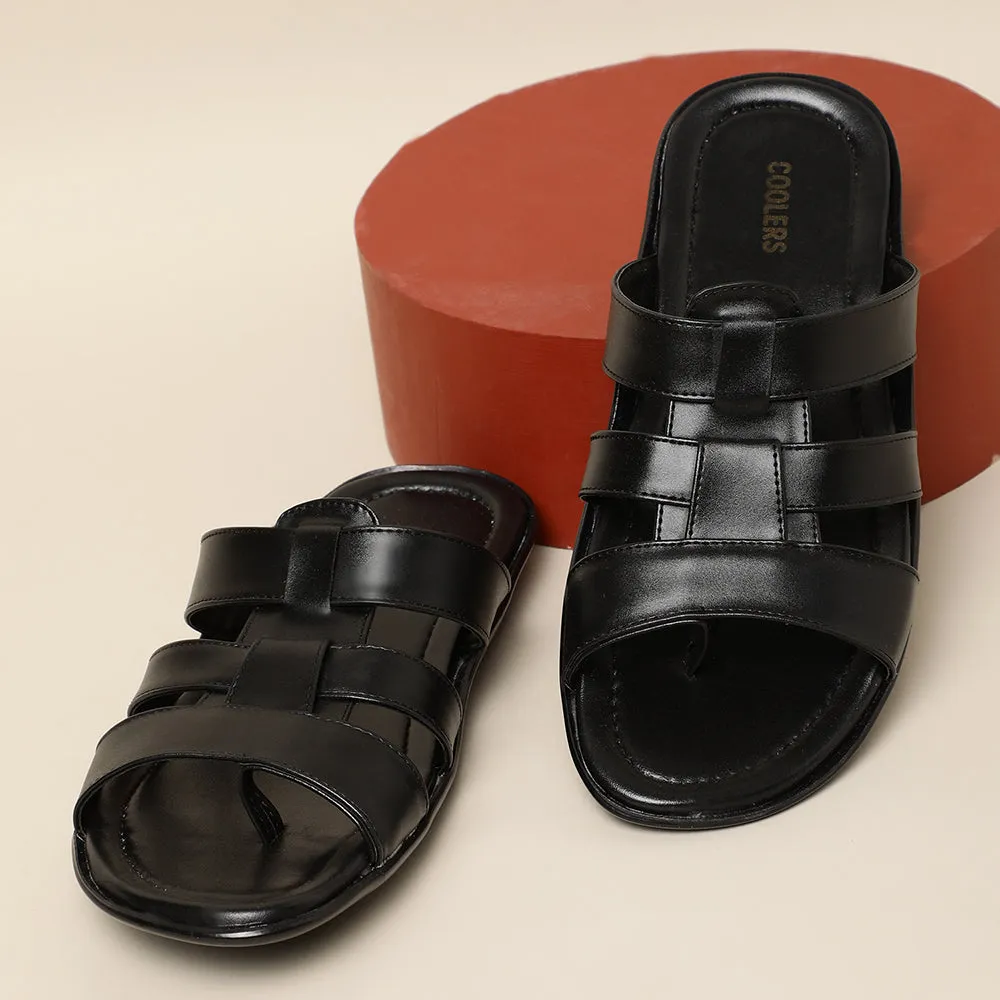Chaussons décontractés Coolers (Noir) pour hommes COOL99-3 par Liberty