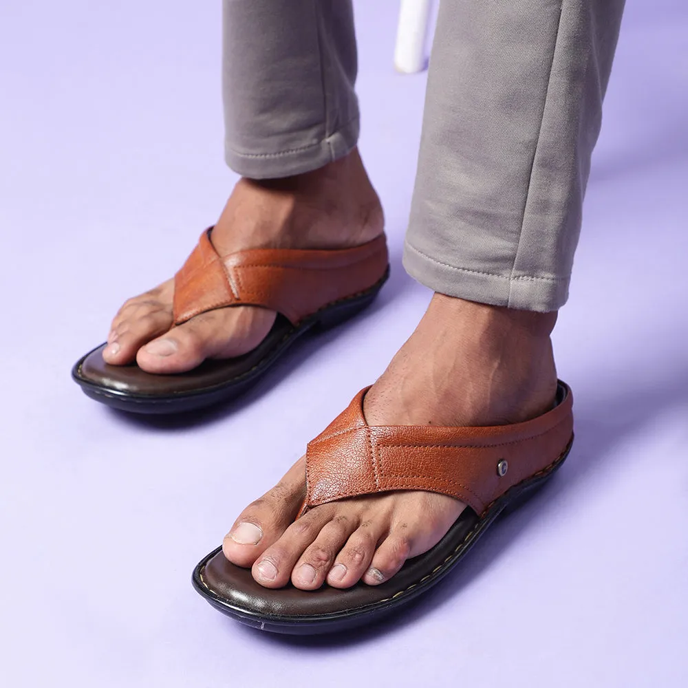 Chaussons décontractés tan pour hommes AVN-08 par Liberty