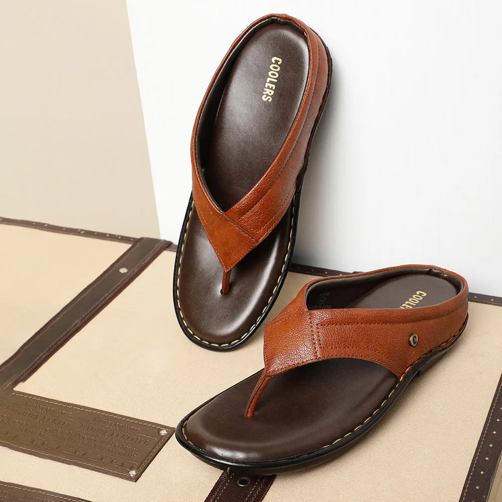 Chaussons décontractés tan pour hommes AVN-08 par Liberty