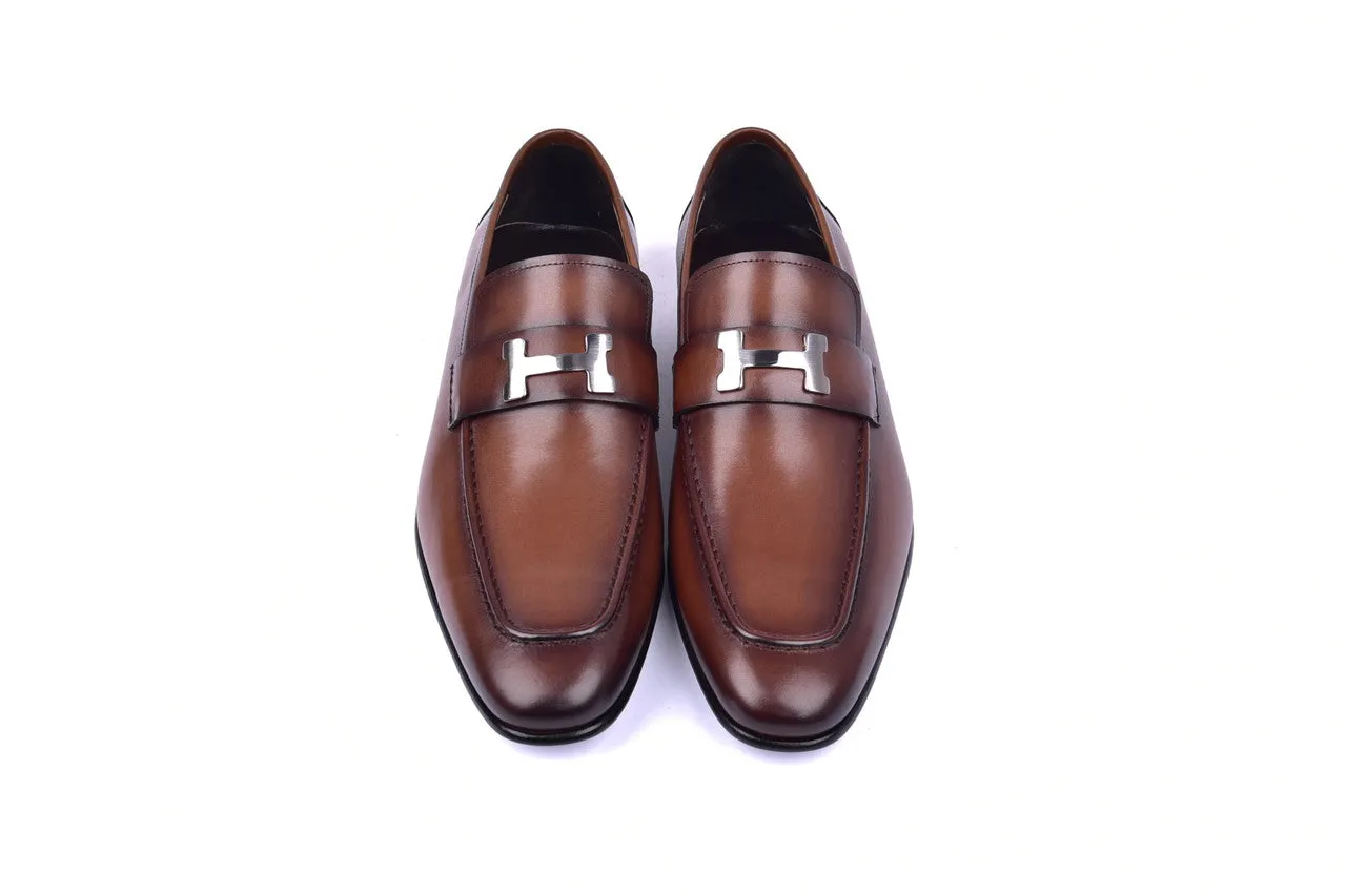 Mocassins Corrente 5760 H à boucle - Cognac
