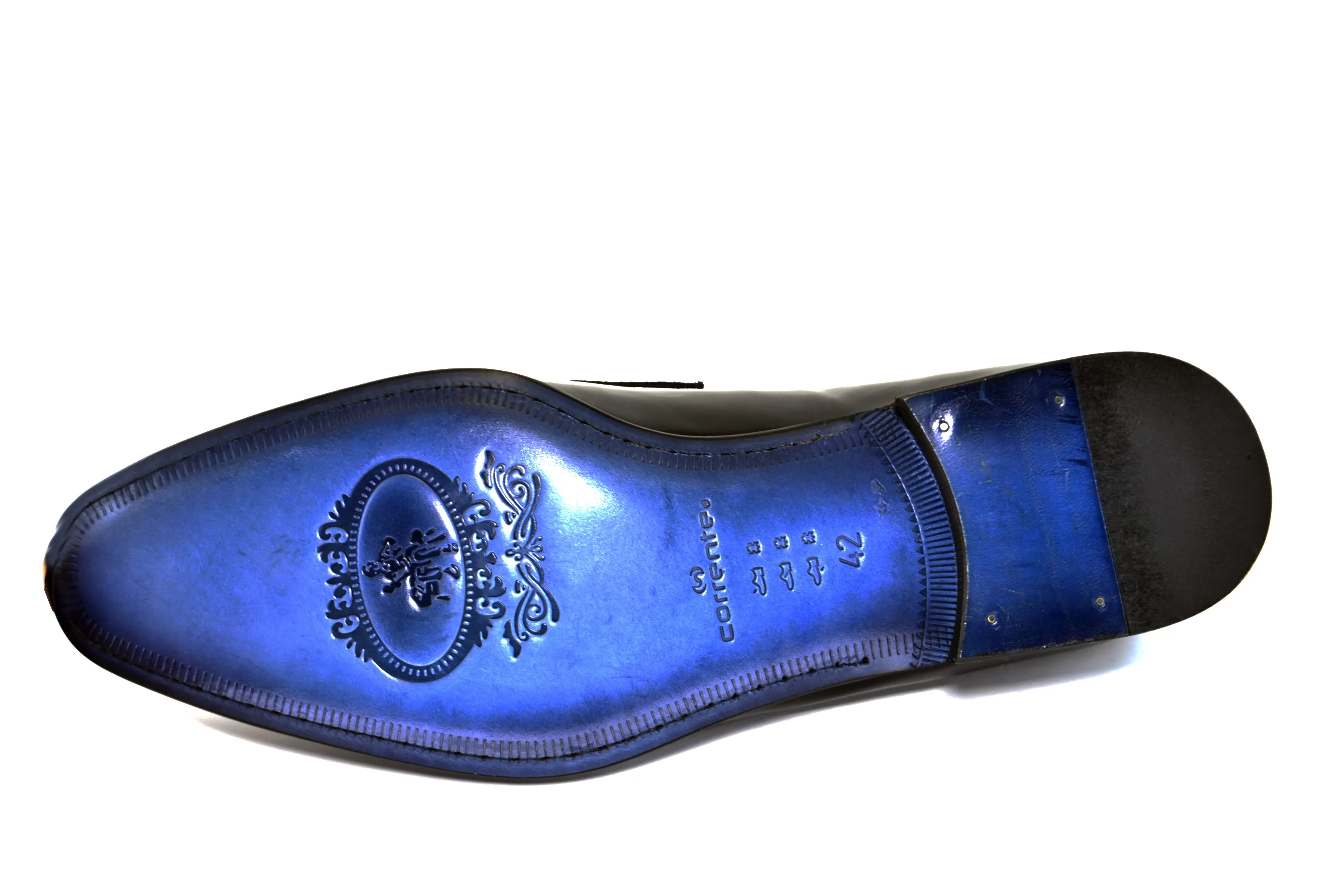 Corrente Mocassin en Cuir Verni Marine