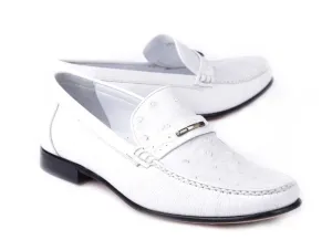 Corrente Style 3898 Mocassin en Autruche Blanc