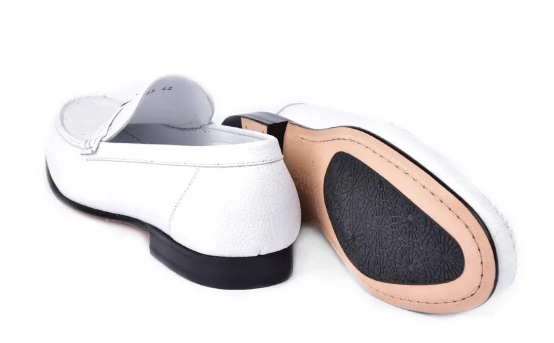 Corrente Style 3898 Mocassin en Autruche Blanc