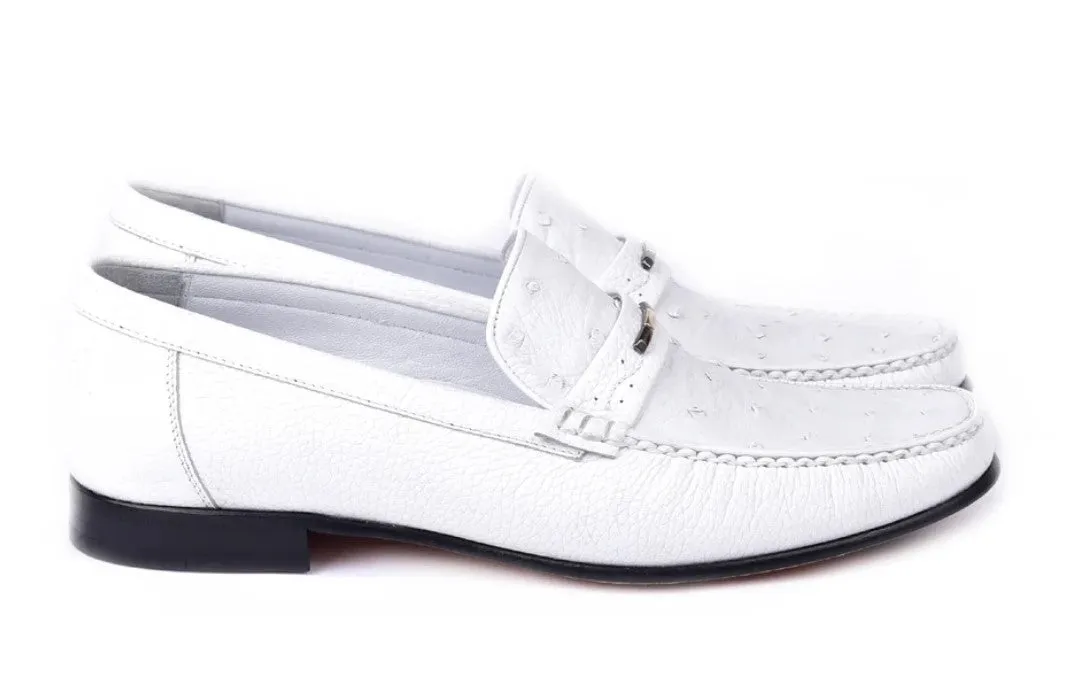 Corrente Style 3898 Mocassin en Autruche Blanc