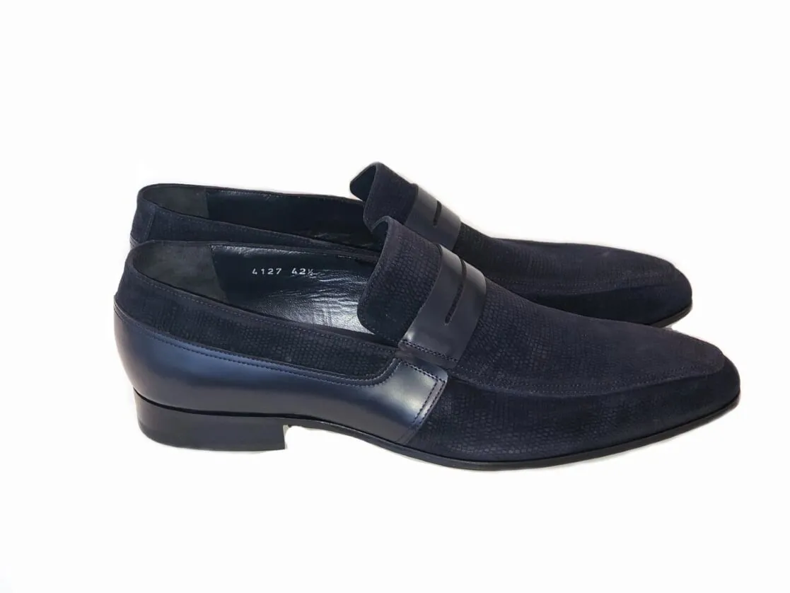 Mocassin Penny en Suède Corrente Marine