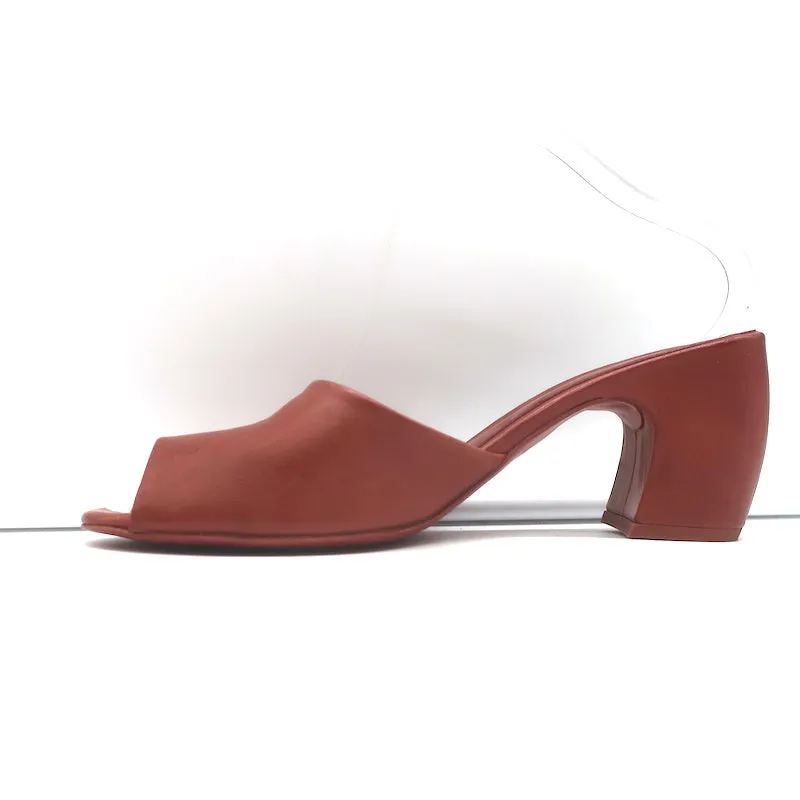 Cortana Juno Mules Brandy Cuir Rouge Taille 41.5 Sandales Ouvertes